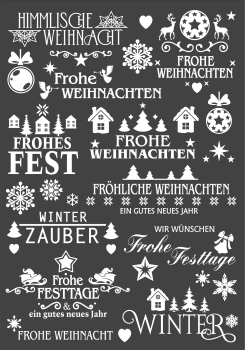 3D-Rub On Aufkleber - Winter-Weihnacht in Weiss - RB3-003